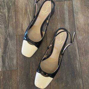 Sam Edelman Black and Cream Tarra Pump